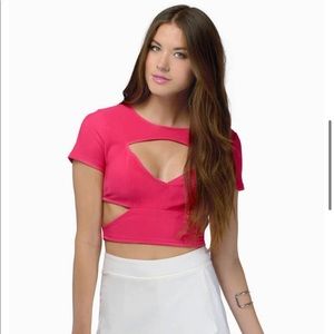 Black cut out crop top